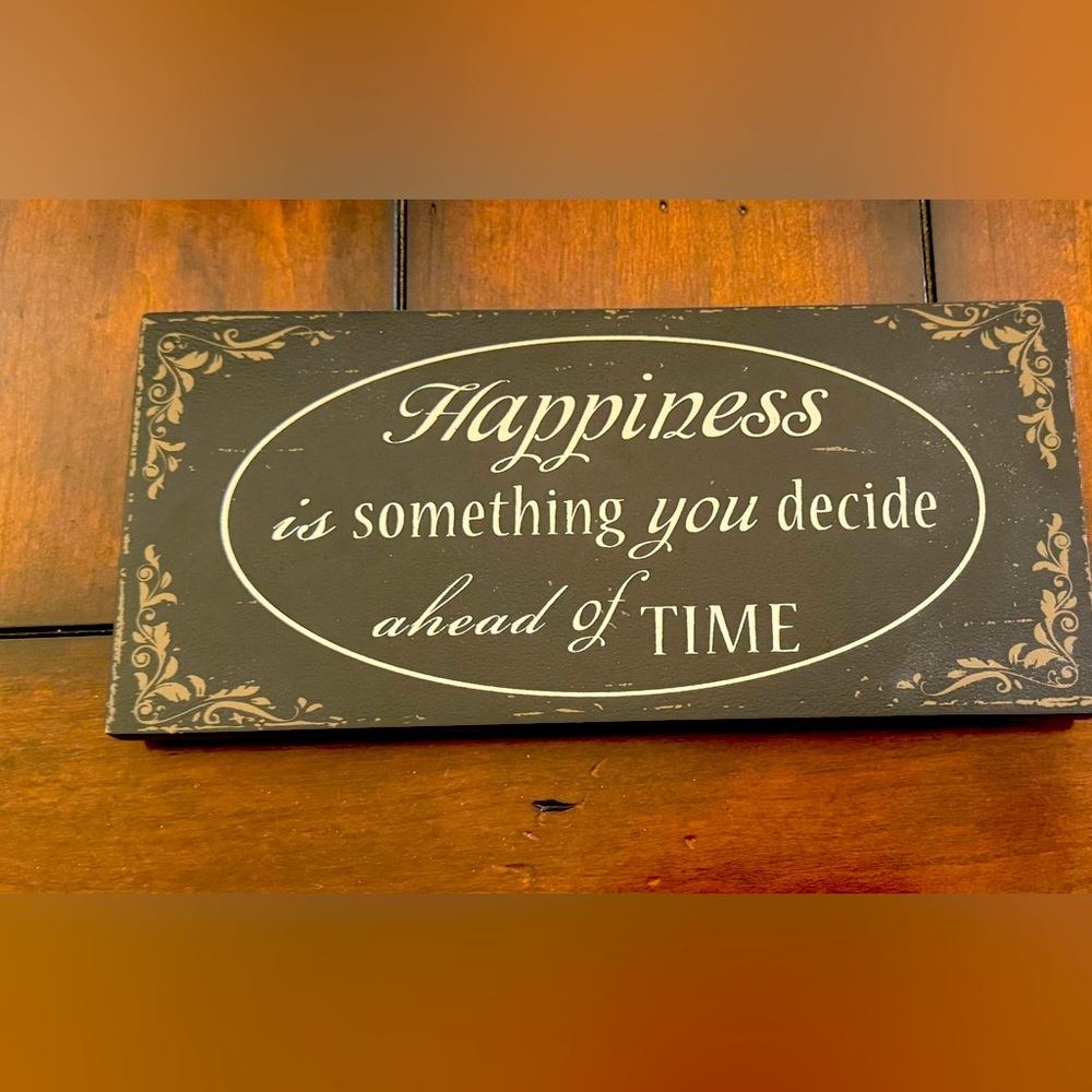 Happiness - inspirational wall plaque and can also be propped up